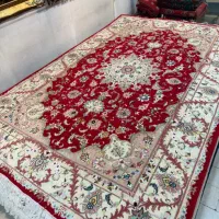 جفت فرش ۶ متری نقشه علیا گل ابریشم نوبافت لاکی