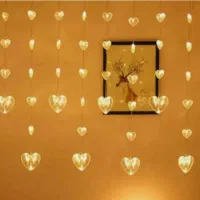 ریسه پرده ای قلبی|ریسه و چراغ تزئینی|قزوین, |دیوار