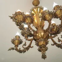 فروش فوری لوستر برنز خالص 5 شاخه سالم|لوستر و چراغ آویز|ری, دیلمان|دیوار