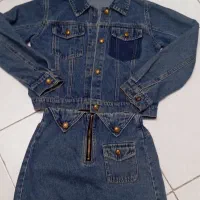 شلوار دوبندی جین.کت و دامن جین .و شنل