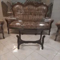 مبل استیل سلطنتی عربی۹نفره تمام چوب گردو منبت دست|مبلمان خانگی و میز عسلی|قزوین, |دیوار