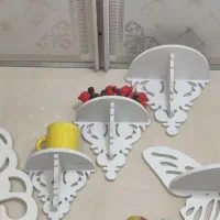 شلف طاقچه سه تایی دیواری باکس کمد دکوری تزئینی pvc|کتابخانه، شلف، قفسه‌های دیواری|مشهد, مقدم|دیوار