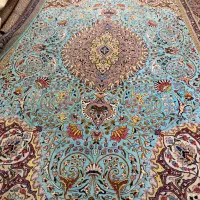 (فرش حق زاده)فرش۱۲متری۴۰رج تبریز رنگ خاص قیروزه ای|فرش|تبریز, |دیوار