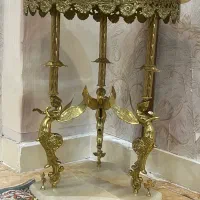 میز گرد برنز دو طبقه