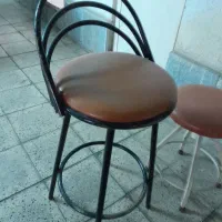 دو عدد صندلی گرد آهنی