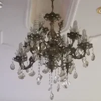 یک جفت لوستر برنزی به همراه یک جفت دیوار کوب برنزی|لوستر و چراغ آویز|اسلام‌شهر, زرافشان|دیوار