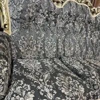 مبل سلطنتی رنگ نقره‌ای چوب راش ۷ نفره (۲ میزبان)|مبلمان خانگی و میز عسلی|سمنان, |دیوار