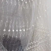 پرده حریر شیشه ای گل کوبی 10متر
