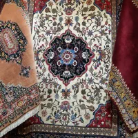 فرش ۶ متری کرم طلایی کف ابریشم طرح قشقایی