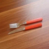 دو دست چاقو چنگال میوه خوری نو