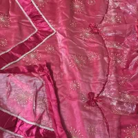 روتختی ساتن دونفره کاملا سالم با دو عدد رو بالشتی