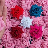 *گل رز مخمل درشت پارچه خارجی*|گل مصنوعی|سیاهکل, |دیوار