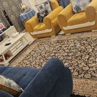 ست مبلمان و میز ناهار خوری و پرده و میزتلویزیونن|مبلمان خانگی و میز عسلی|بندر انزلی, معلم|دیوار