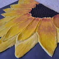 تابلو نقاشی رنگ روغن برجسته آفتابگردان|تابلو، نقاشی، عکس|تهران, سازمان برنامه جنوبی|دیوار