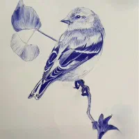 سفارش نقاشی با خودکار آبی|تابلو، نقاشی، عکس|اصفهان, بوستان ناژوان|دیوار