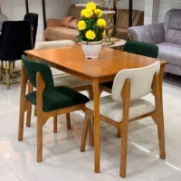 میز ناهار خوری چوب راش و فلز|میز و صندلی غذاخوری|خورموج, |دیوار