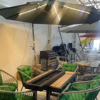 میزو صندلی نیلا سایبان۶۳ باربیکیو۸۴ چتر چراغ دار