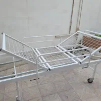 تخت بیمارستانی دوشکن فلزی چرخ دار به همراه تشک طبی