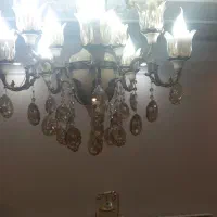 لوستر پنج شاخه برنجی|لوستر و چراغ آویز|ری, شهادت|دیوار