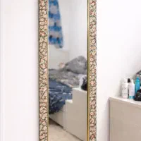 ایینه قدی چوبی طلایی برای اتاق،کافه،بوتیک/پایه دار