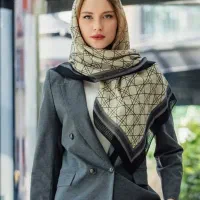 روسری نخی قواره ۱۰۰ با طرحبندی و رنگبندی متنوع|لباس|زنجان, |دیوار