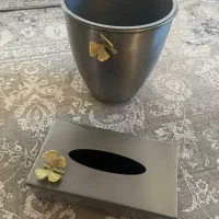 سطل و جادستمال کاغذی پذیرایی سطل استیل