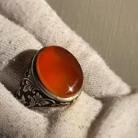 انگشتر قلمزنی نقره ۹۲۵ رکاب دستساز عقیق یمن|جواهرات|تهران, نجات اللهی|دیوار