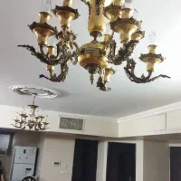 دو عدد لوستر زرد طلایی