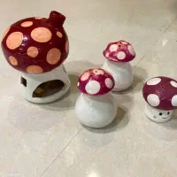 جا شمعی و نمکدان طرح قارچی