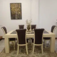 میزناهارخوری چوبی ۶نفره|میز و صندلی غذاخوری|نوشهر, |دیوار