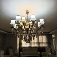 لوستر کریستالی خاص با آبکاری طلا