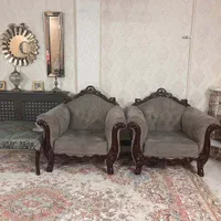 مبل ۷نفره کلاسیک+میز وسط و۲عسلی+دوتابوفه+میز ۶نفره|مبلمان خانگی و میز عسلی|گرگان, |دیوار