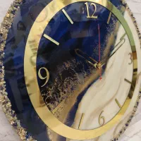 ساعت دیواری طرح سورمه ای صدفی قطر ۵۰ سانتیمتر