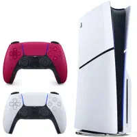 Ps5 slim دیسک خور ریجن 2016a با دسته سریw سرخابی