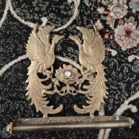آویز حوله سیمرغ جا حوله ای ودکوری برنجی برنز