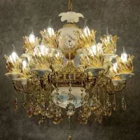 لوستر برنز و سرامیک ترکیبی|لوستر و چراغ آویز|خرمآباد, |دیوار