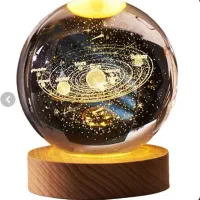 گوی کریستالی چراغ‌دار سه بعدی چرخان۴ رنگ و کهکشانی