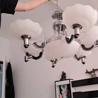 لوستر ۶ شاخه فریم استیل