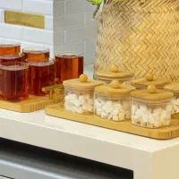 استکان و قندان پیرکس مربعی