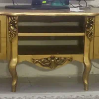 فروش میز تلویزیون چوبی طلایی