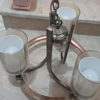 لوستر سه شاخه با لامپ