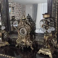 آینه کنسول همراه با شمعدان و ساعت نو|بوفه، ویترین، کنسول|قدس, شهرقدس|دیوار