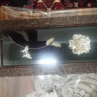 تابلو گل و پروانه نقره