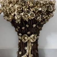 میز عسلی طلایی گل رُز