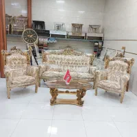 مبل سلطنتی نه نفره مدل دوسرگل درحد نو تمام راش