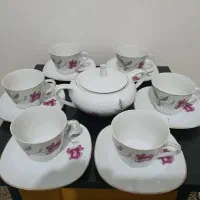 قهوه خوری آنتیک گل سرخی|ظروف سرو و پذیرایی|تهران, سازمان برنامه شمالی|دیوار