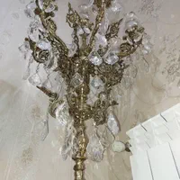 لوستر کنار سالنی تمام برنج کریستال لهستان