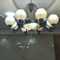 لوستر 8 شاخه چوبی و  زیبا