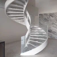 سازه های مدرن پله با جان پناه شیشه خم|مصالح و تجهیزات ساختمان|کرج, میدان میوه و تره بار مرکزی|دیوار