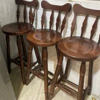 سه تا صندلی  چوبی قدیمی جنس چوب راش